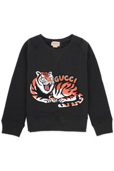 디몬트 23 S/S 구찌 키즈 칠드런 코튼 타이거 맨투맨(블랙) 711682 XJEZZ 1073 8,10A 썸네일 3
