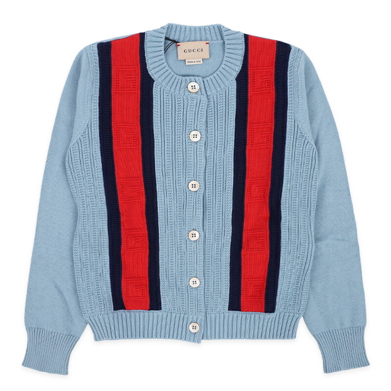 디몬트 24 S/S 구찌 키즈 U넥 스트라이프 코튼 가디건(스카이) 772046 XKDUG 4711 8,10 - Gucci