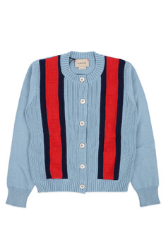 디몬트 24 S/S 구찌 키즈 U넥 스트라이프 코튼 가디건(스카이) 772046 XKDUG 4711 8,10 썸네일 3