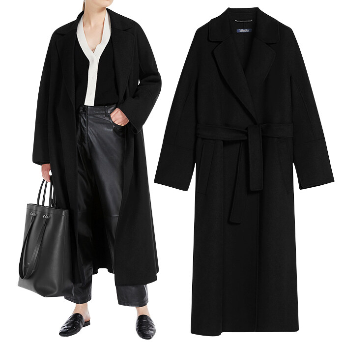 막스마라 ELISA 013 엘리사 블랙 롱 코트 - Max Mara