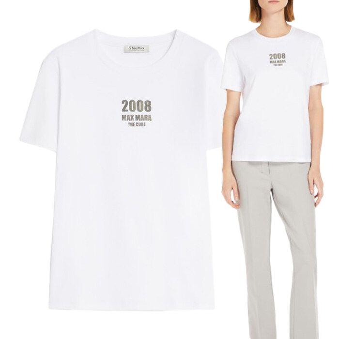 막스마라 QUIETO 001 키에토 로고프린팅 반팔 티셔츠 - Max Mara