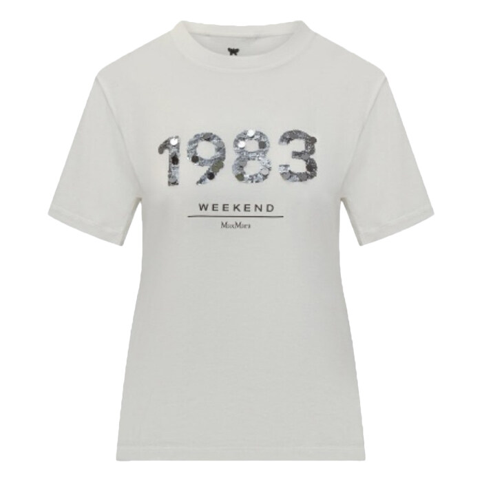 막스마라 CABINA 004 카비나 스팽글 반팔 티셔츠 - Max Mara