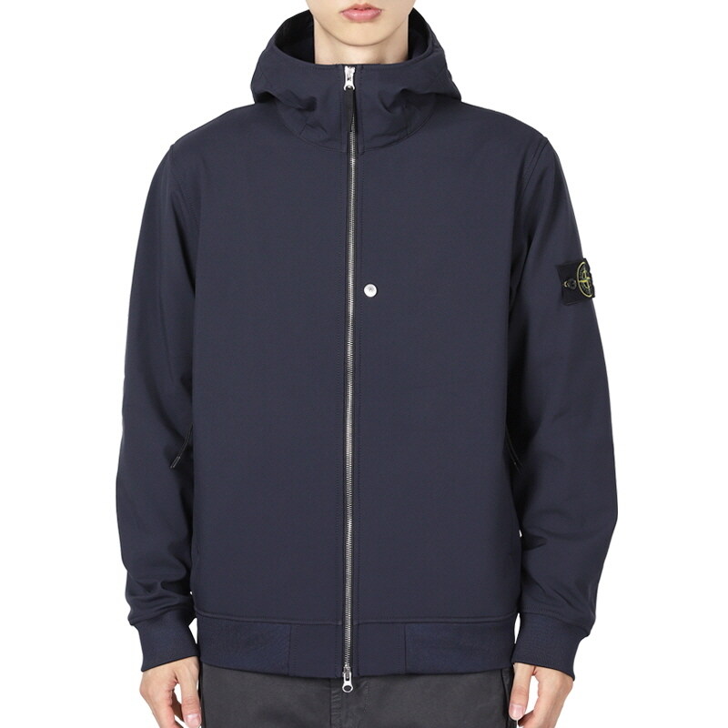 디몬트 스톤 남성 와펜 패치 소프트쉘 후드 자켓(네이비) K2S15 Q100004 S0B22 V0020 - Stone Island