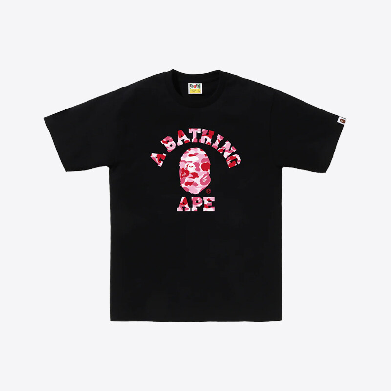 베이프 ABC 카모 컬리지 반팔 티셔츠 (블랙핑크) - Bape