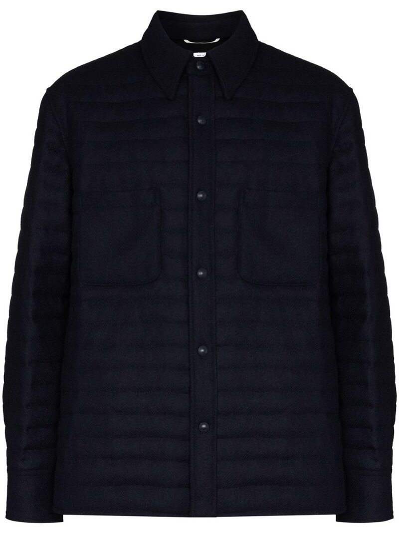 톰 브라운 울 다운 셔츠 재킷 네이비 MJD072X 03793 415 - Thom Browne