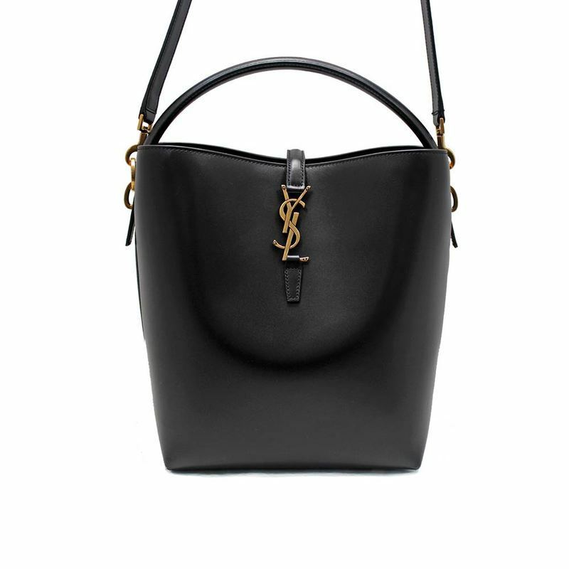 생로랑 블랙 카프 스킨 여성 버킷백 R - 742828 2R20W 1000 - Saint Laurent