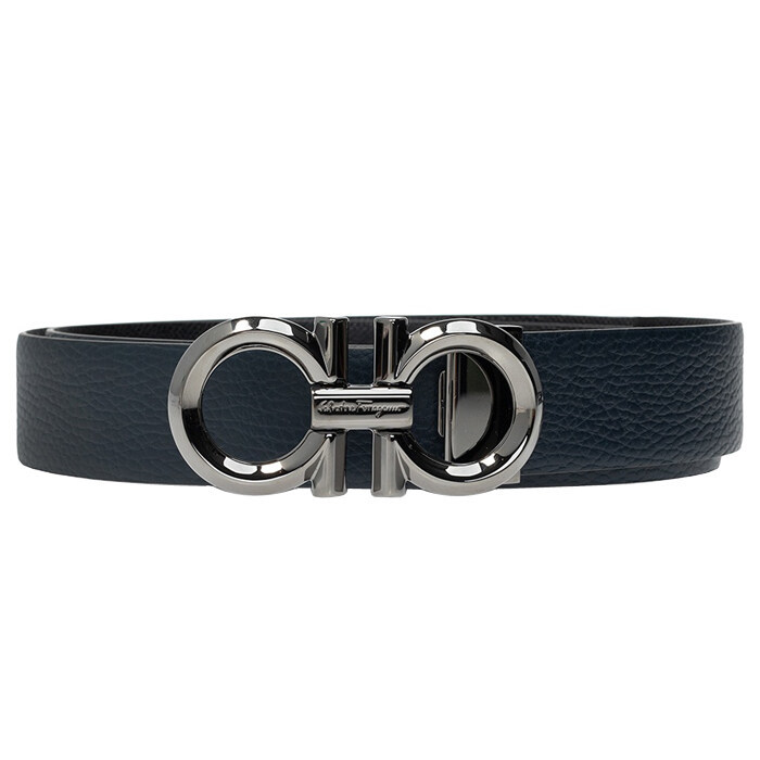 Ferragamo 페라가모 벨트 679939 0735908 BLUE MARINE/NERO / 남성 정장벨트 - Salvatore Ferragamo