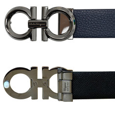 Ferragamo 페라가모 벨트 679939 0735908 BLUE MARINE/NERO / 남성 정장벨트 썸네일 1