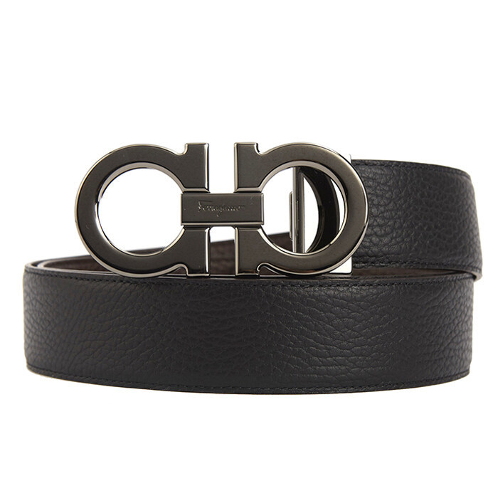 Ferragamo 페라가모 벨트 679710 0689134 NERO/HICKORY / 남성 정장벨트 - Salvatore Ferragamo