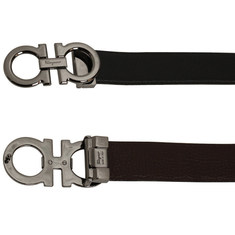 Ferragamo 페라가모 벨트 679710 0689134 NERO/HICKORY / 남성 정장벨트 썸네일 1