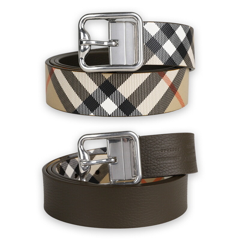 디몬트 버버리 남성 빈티지 체크 리버시블 벨트(베이지/브라운) 8092046 A2021 - Burberry