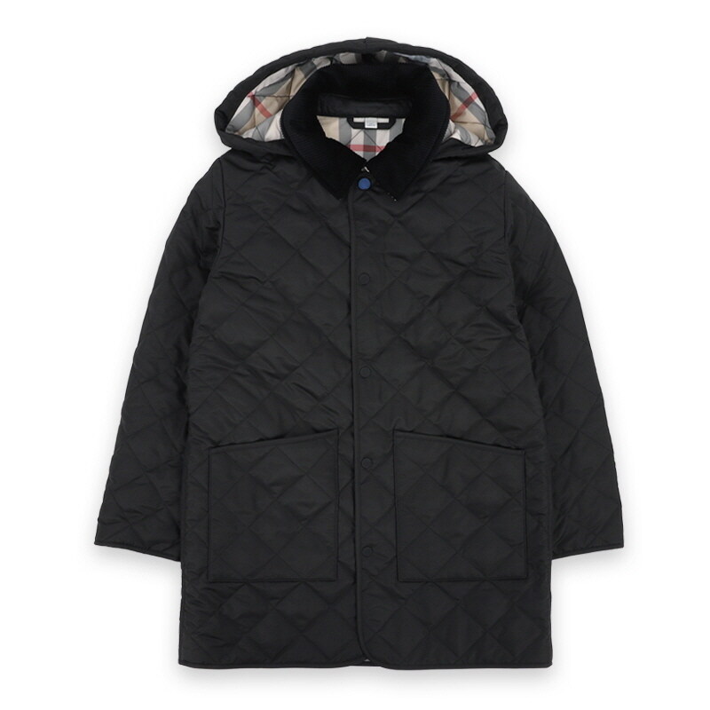 디몬트 버버리 키즈 퀼팅 체크 후드 패딩 코트 자켓(블랙) 8092531 8,10Y - Burberry