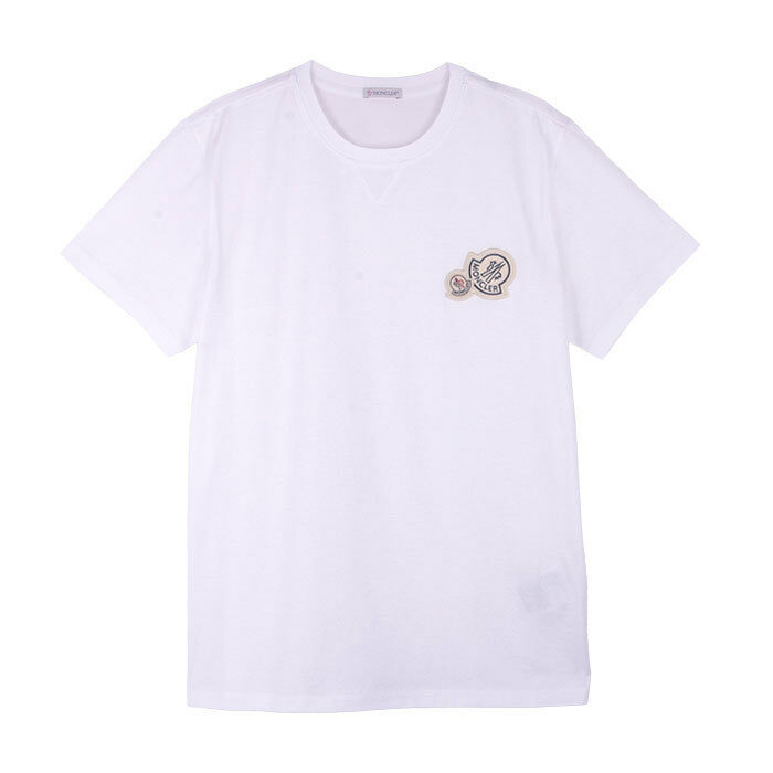 몽클레르 더블로고 반팔 티셔츠 화이트 8C00025 8390Y 001 - Moncler