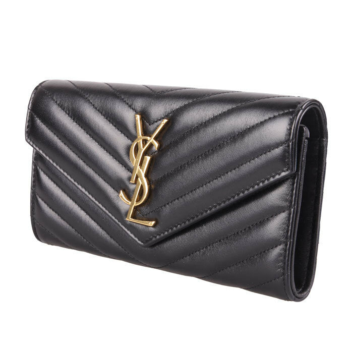 생로랑 금장 마틀라쎄 장지갑 372264 AAA44 1000 - Saint Laurent