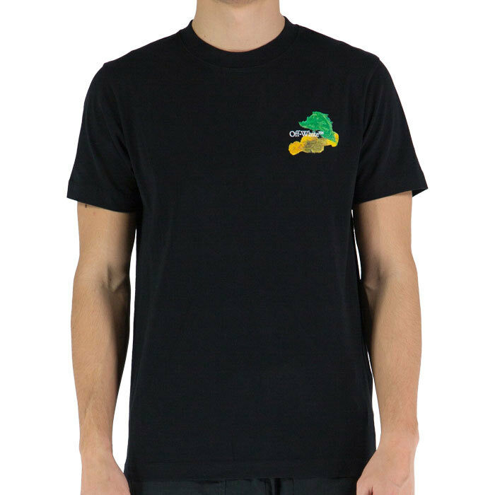 오프화이트 브러쉬 애로우 슬림핏 티셔츠 OMAA027S23JER004 1084 - Off White
