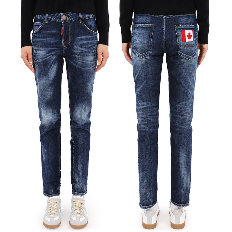 디몬트 23 F/W 디퀘 여성 워시드 백 패치 쿨걸진 S75LB0800 S30664 470 - Dsquared2