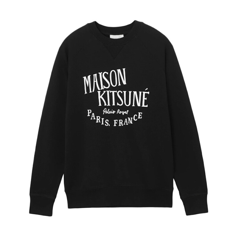 14주년 레터링 프린트 맨투맨 블랙 AM00300KM0001 BK - Maison Kitsune