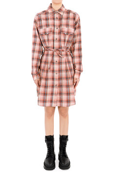 디몬트 23 F/W 이자벨마랑 여성 린넨블렌드 체크 셔츠 미니 원피스(오렌지) RO0198FA A3I07E 11OR 썸네일 3