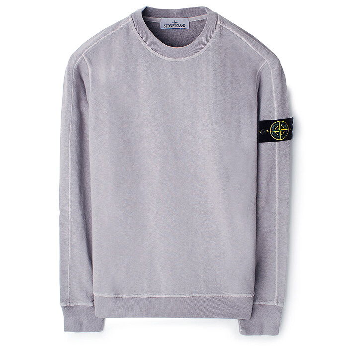 24SS 스톤 와펜 워싱 맨투맨 라벤더그레이 801566060 V0164 - Stone Island