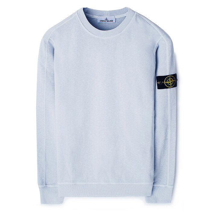 24SS 스톤 와펜 워싱 맨투맨 스카이블루 801566060 V0141 - Stone Island