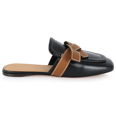디몬트 23 S/S 로에베 여성 레더 게이트 뮬 플랫(블랙/브라운) L815379X04 1329 썸네일 1