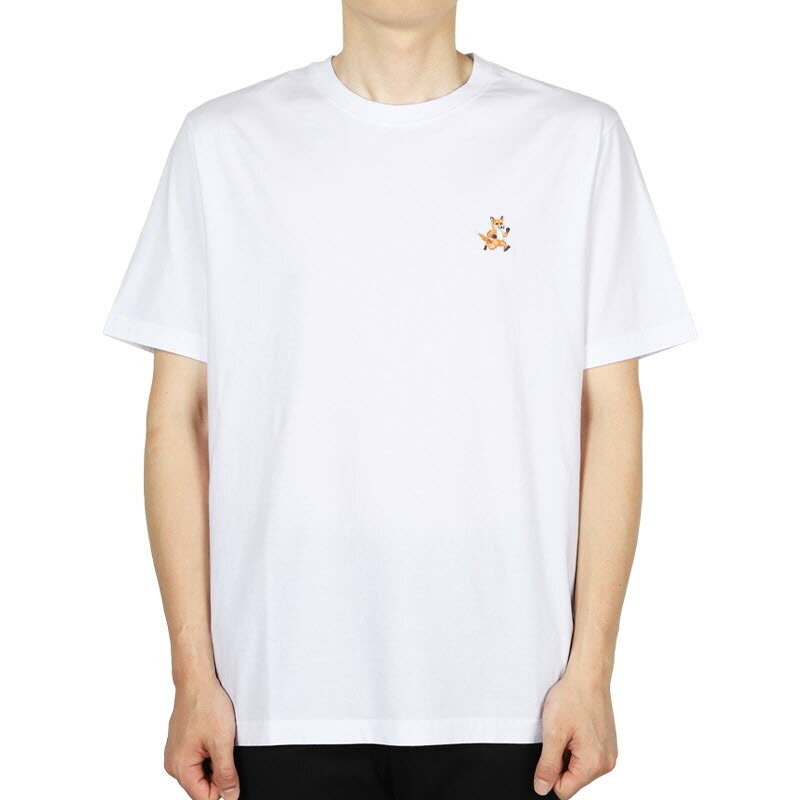 디몬트 메종키츠네 남성 스피디 폭스 패치 반팔(화이트) MM00125KJ0008 P100 - Maison Kitsune
