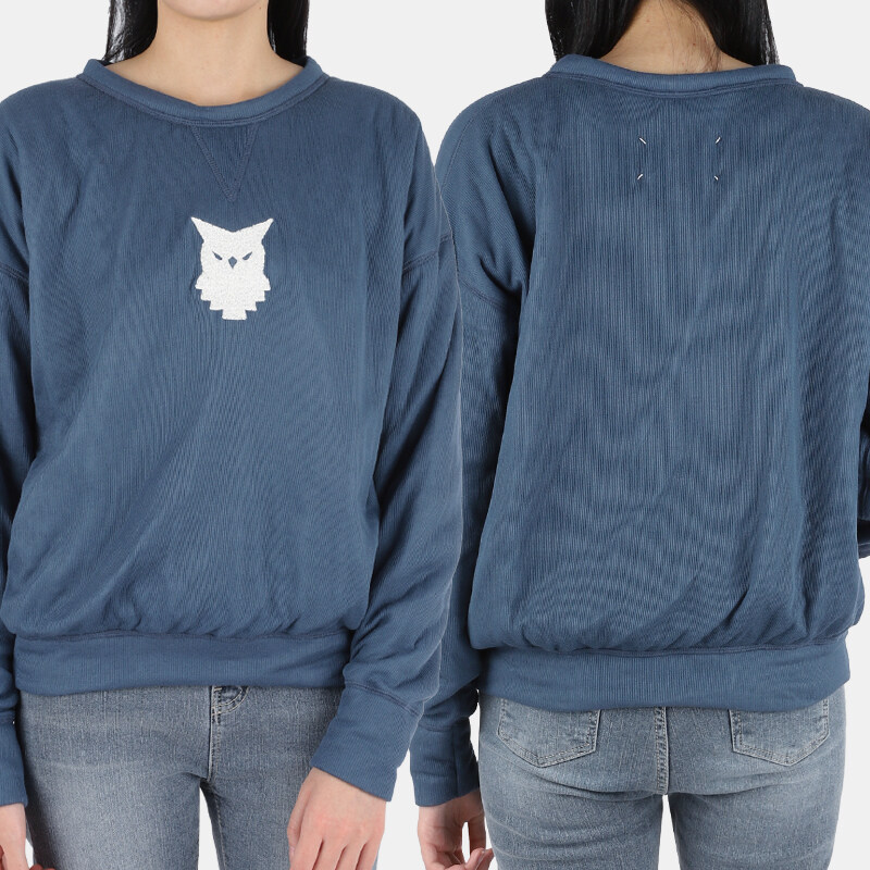 디몬트 22 S/S 마르지엘라 여성 부엉이 라운드넥 맨투맨(블루) S31GU0028 S23396 470 - Maison Margiela