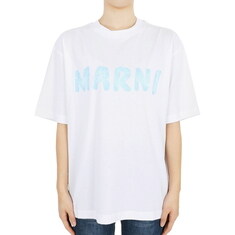 디몬트 24 S/S 마르니 여성 로고 스탬프 코튼 반팔(화이트/블루) THJET49 EPHUSCS11 L4W01 썸네일 2