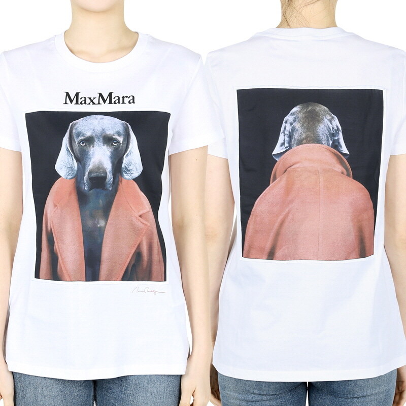 디몬트 막스마라 여성 CIPRIA 코튼 반팔(화이트/레드) 2421946071600 012 - Max Mara