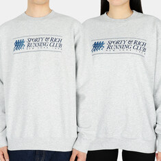 디몬트 22 F/W 스포티앤리치 공용 94런닝 클럽 맨투맨(그레이/블루) 94 RUNNING CLUB CREWNECK 썸네일 1