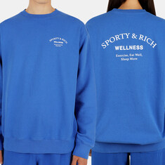 디몬트 22 F/W 스포티앤리치 공용 웰니스 스튜디오 맨투맨(사파이어/화이트) WELLNESS STUDIO CREWNECK 썸네일 2