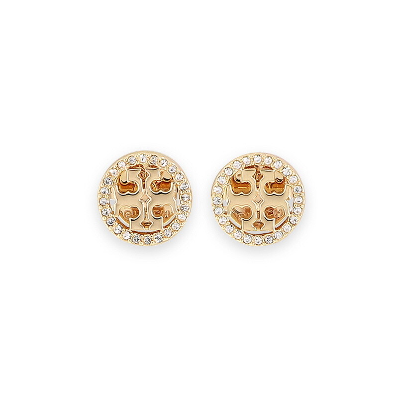 디몬트 토리버치 여성 밀러 로고 크리스탈 서클 이어링(골드) 53422 783 - Tory Burch