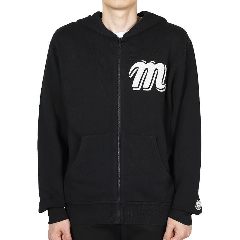 디몬트 몽클레어 남성 자수 로고 패치 후드 집업 자켓(블랙) 8G00004 89AWV 999 - Moncler