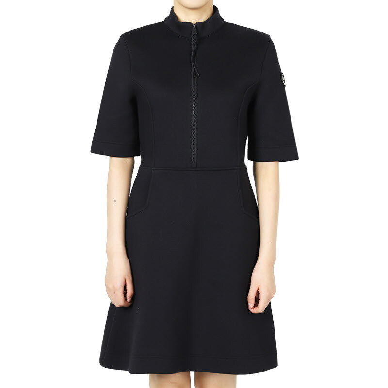 디몬트 몽클레어 여성 반집업 니트 미디 원피스(블랙) 8I00001 89AR3 999 - Moncler