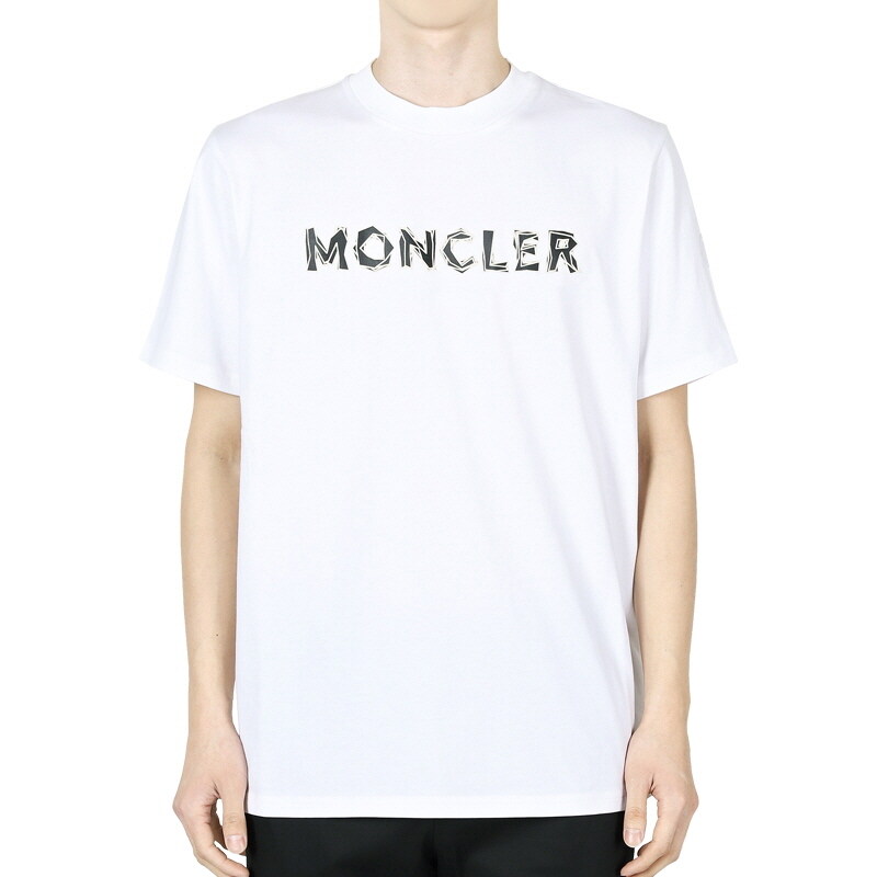 디몬트 몽클레어 남성 레터링 로고 프린팅 반팔(화이트) 8C00052 89AJS 00A - Moncler