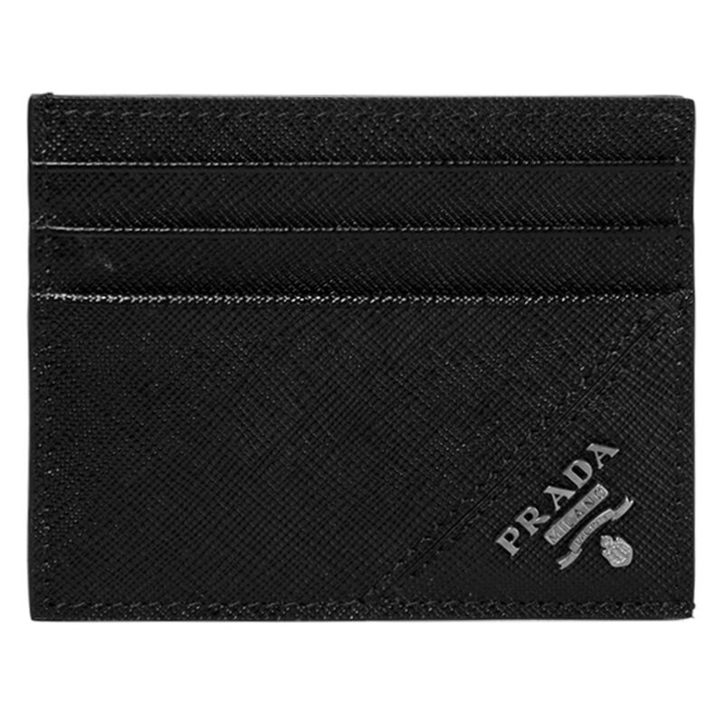 프라다 25FW 사피아노 메탈 은장로고 카드지갑 블랙 2MC223 QME F0002 - Prada