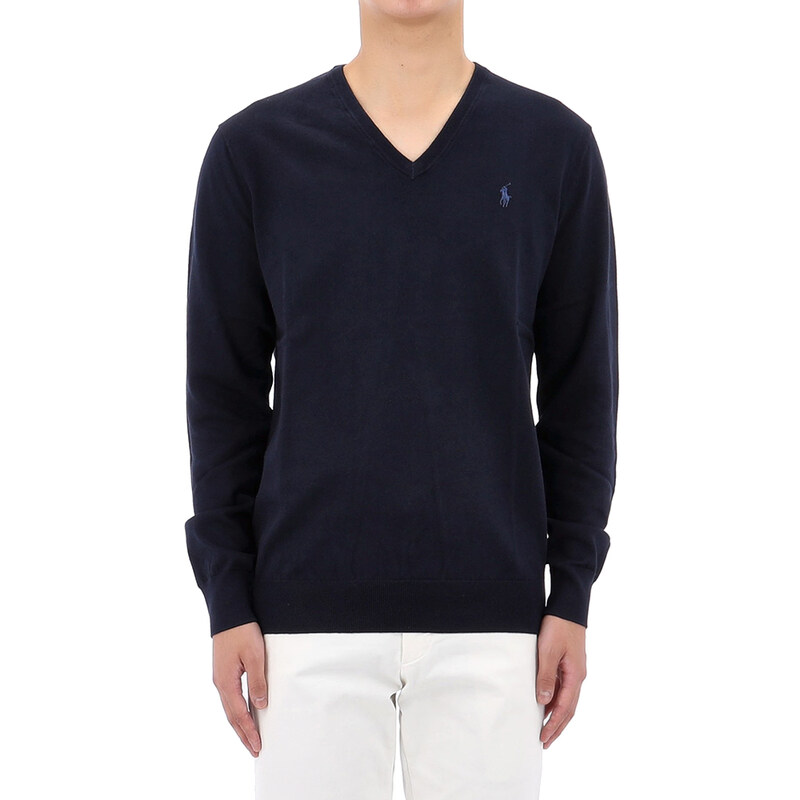 국내배송 폴로랄프로렌 포니 로고 브이넥 니트 710670789 004 - Polo Ralph Lauren