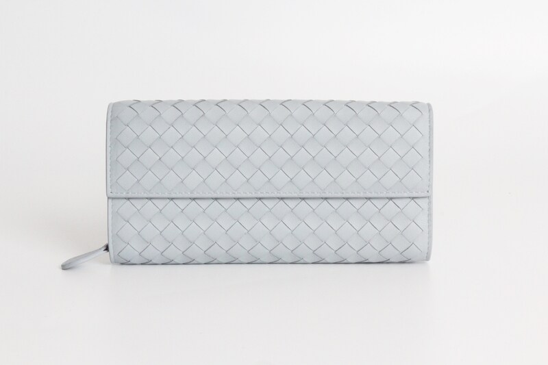 보테가베네타 인트레치아토 장지갑 스카이블루 - Bottega Veneta