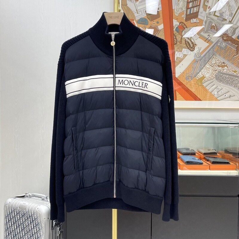 [더럭스] 몽클레어 패딩 니트 집업 XXL 네이비 H20919B00005 - Moncler