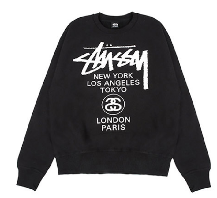 스투시 월드투어 크루넥 블랙 2023 3913792 - Stussy