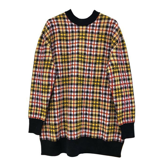 대구뿐또 (국내) 18FW MSGM 오버핏 체크 니트 맨투맨 2541MDM140 184785 07 - MSGM