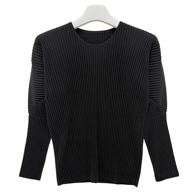 압구정 더팩토리 25FW 옴므 플리세 이세이 미야케 플리츠 긴팔티 / 블랙 (HP58JK521 15) - Issey Miyake