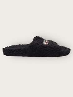 [중고명품/루이스잇] 41 / 발렌시아가 블랙 퍼리 웨이브로고 시어링 슬라이드 샌들 슬리퍼 썸네일 1