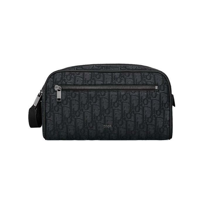 [국내발송] 디올 오블리크 자카드 토일레트리백 블랙 2ESCA494YKY H03E - Christian Dior