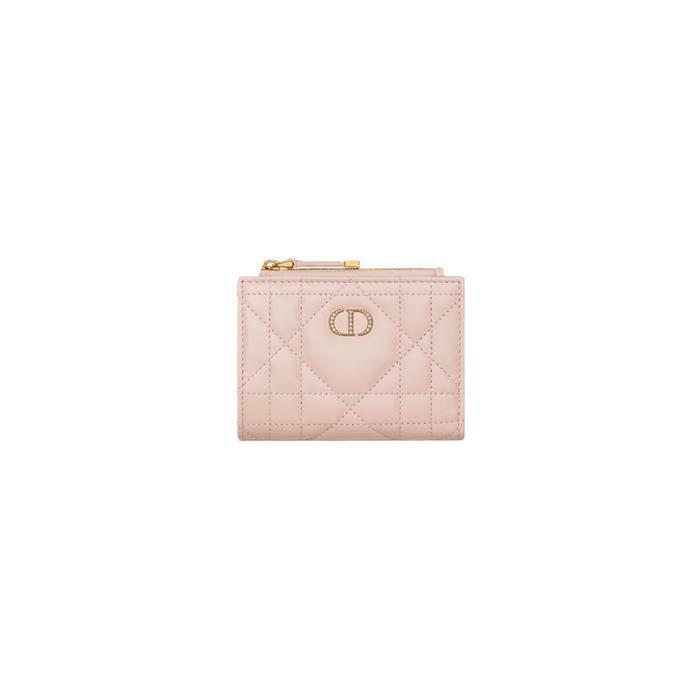 [국내발송] 디올 크리스탈 장식 카로 달리아 반지갑 파우더핑크 S4208UHNN M413 - Christian Dior