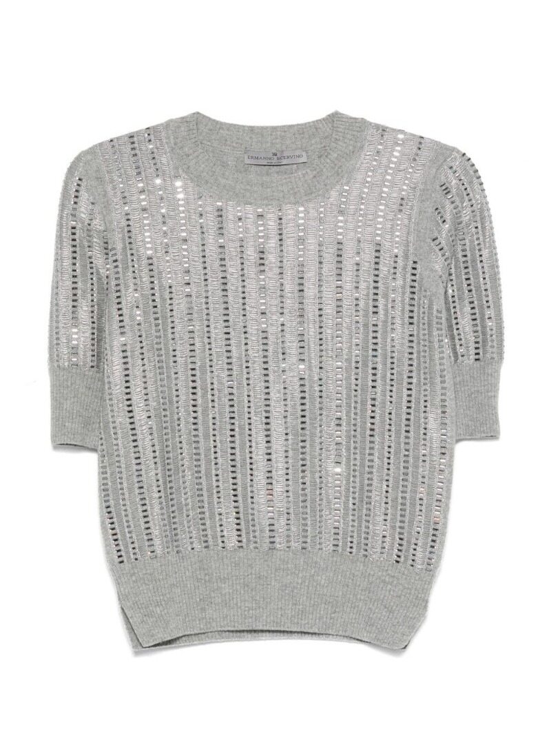 [배송] 에르마노설비노 울 블렌드 니트 반팔 탑 D475L301CTEJY D4703 - Ermanno Scervino