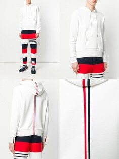 톰 브라운 남성 후드 25FW 톰브라운 백삼선 후드티 MJT086A 썸네일 7
