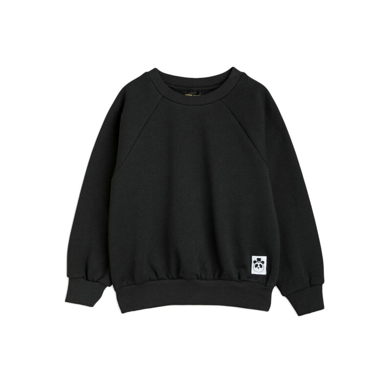 키즈 판다 패치 맨투맨 블랙 10000147 99 - Mini Rodini