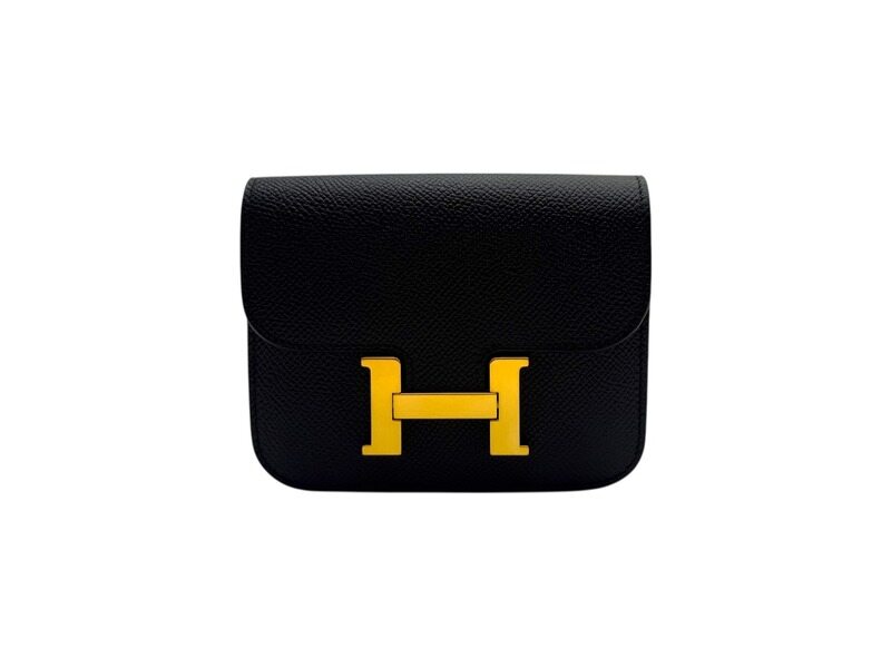 에르메스 콘스탄스 슬림 컴팩트 앱송 블랙 H082060CC89 여성 반지갑 - Hermes