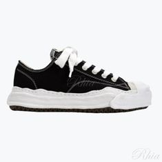 미하라야스히로 행크 OG솔 캔버스 로우탑 스니커즈 A05FW702 블랙 썸네일 1